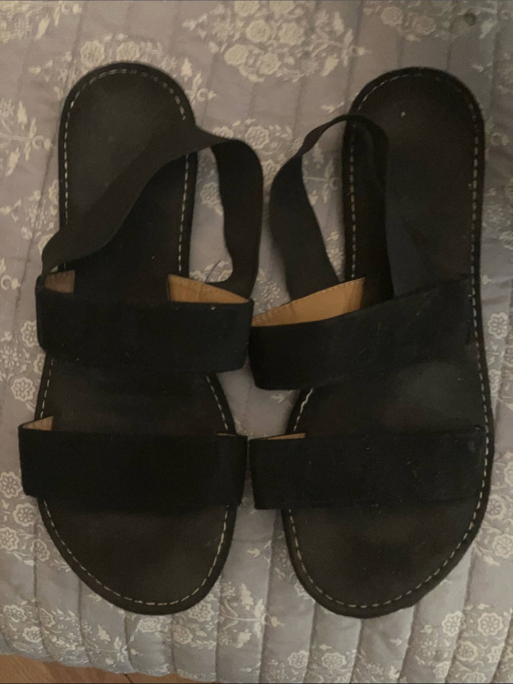 Women’s Black Strappy Slide Sandals